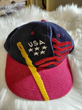 Champion USA Embroidered Navy, Red & Yellow Baseball Cap